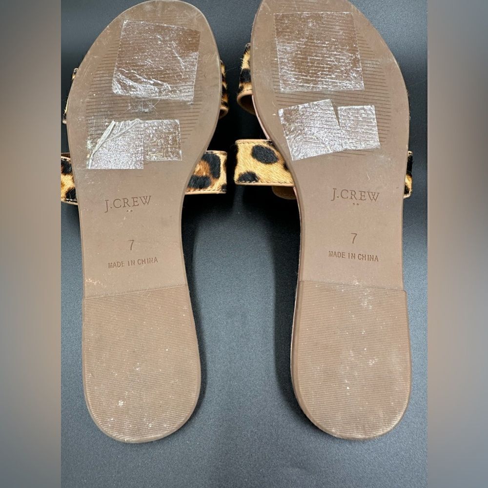 J. Crew Leopard hair-calf flats EUC slip on, easy summer style size 7 M - Picture 3 of 7